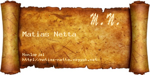 Matias Netta névjegykártya